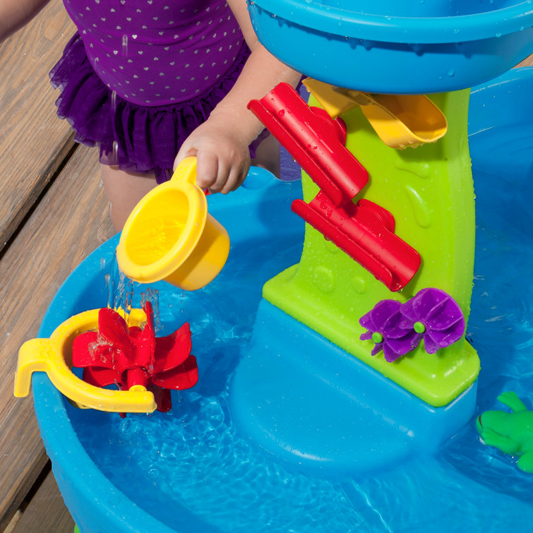 Rain showers splash pond sand and store water table